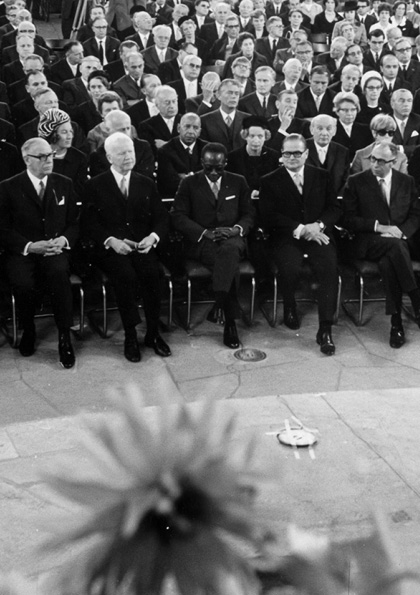 Senghor während der Verleihung des Friedenspreises in der Paulskirche (Foto: Lutz Kleinhans)
